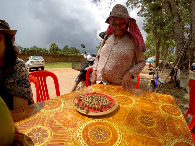 Woman Selling Amulets at Angkor