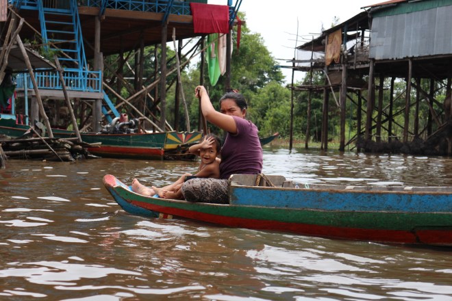 Cambodian Mother and Child on Tonle Sap