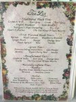 Los Rios Tea Menu