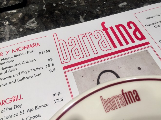 Barrafina Menu